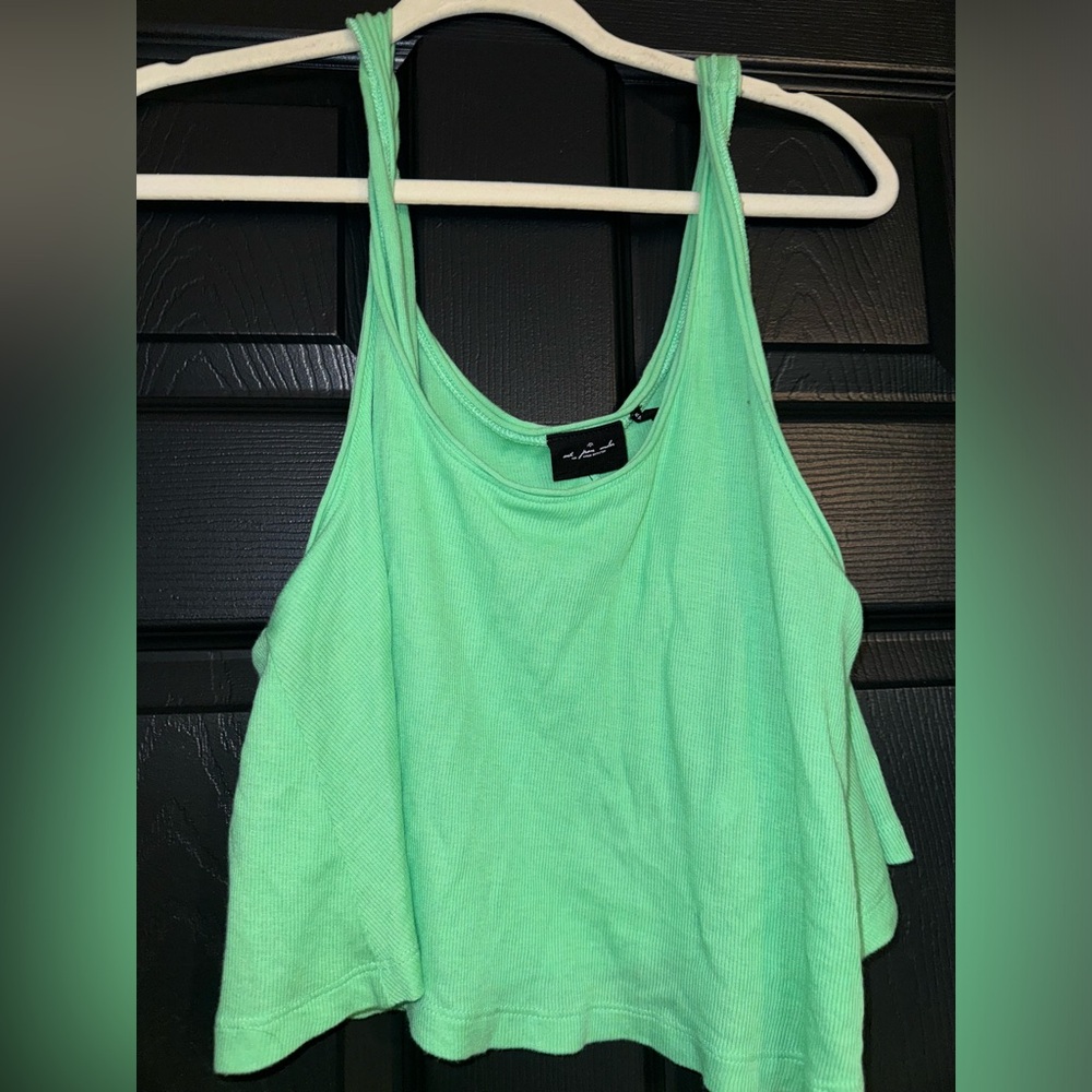 Out from under (UO) green ribbed crop top - XL